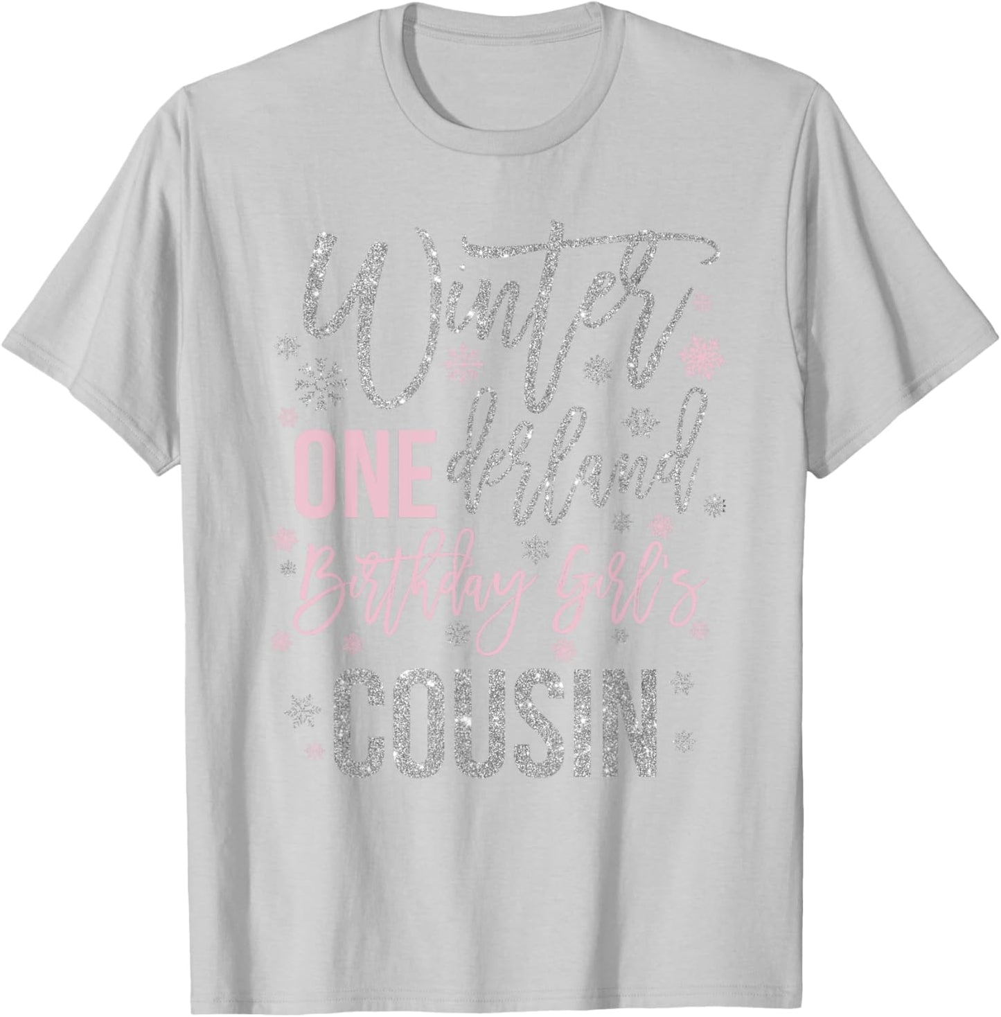 Cousin Winter Onederland 1st Birthday Snowflake Matching T-Shirt - T-Shirt | Ash
