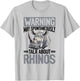 Funny Rhino Rhinozeros Animal Warning May Spontaneously Talk T-Shirt - T-Shirt | Ash