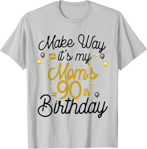 90 Year Old Mom Birthday It's My Mom's 90th Birthday T-Shirt - T-Shirt | Ash