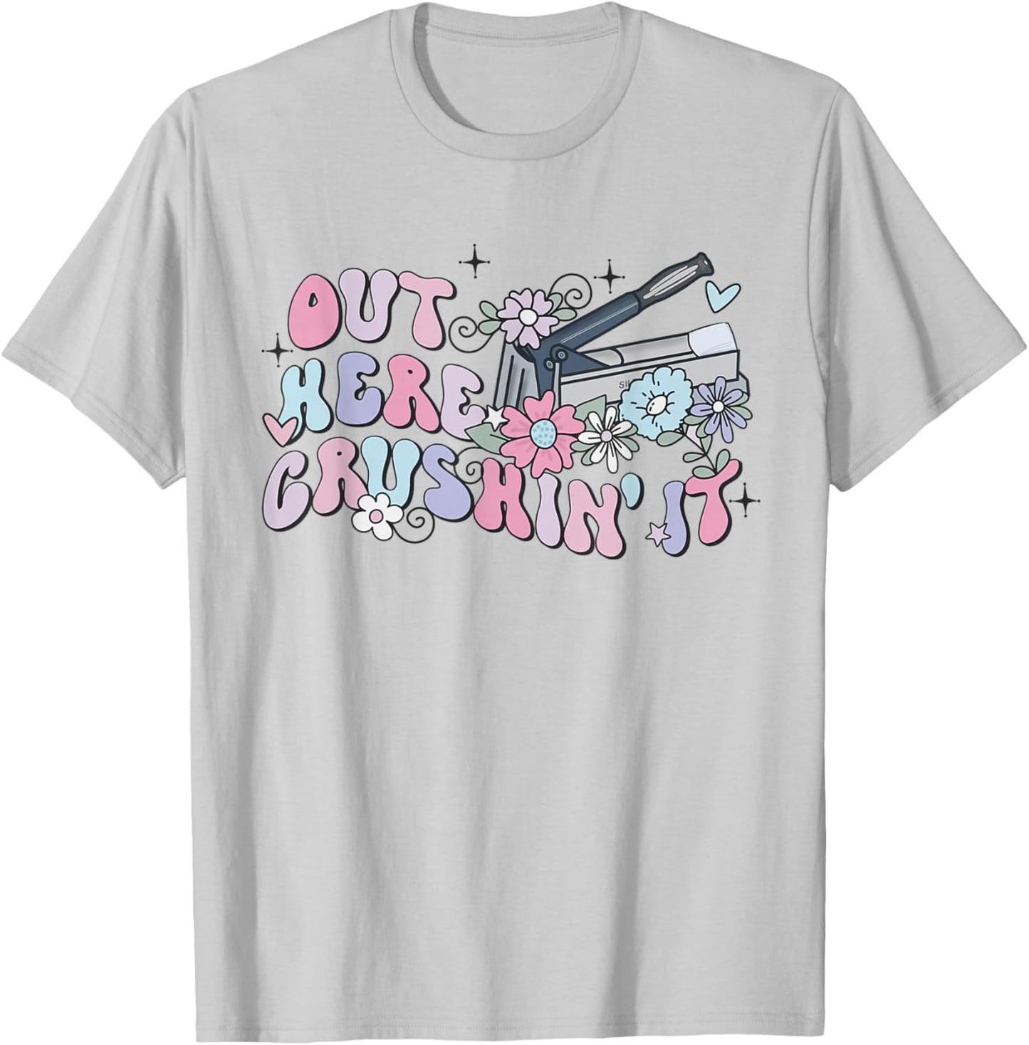Retro Groovy Flower Medication Aide Out Here Crushin' It LPN T-Shirt - T-Shirt | Ash