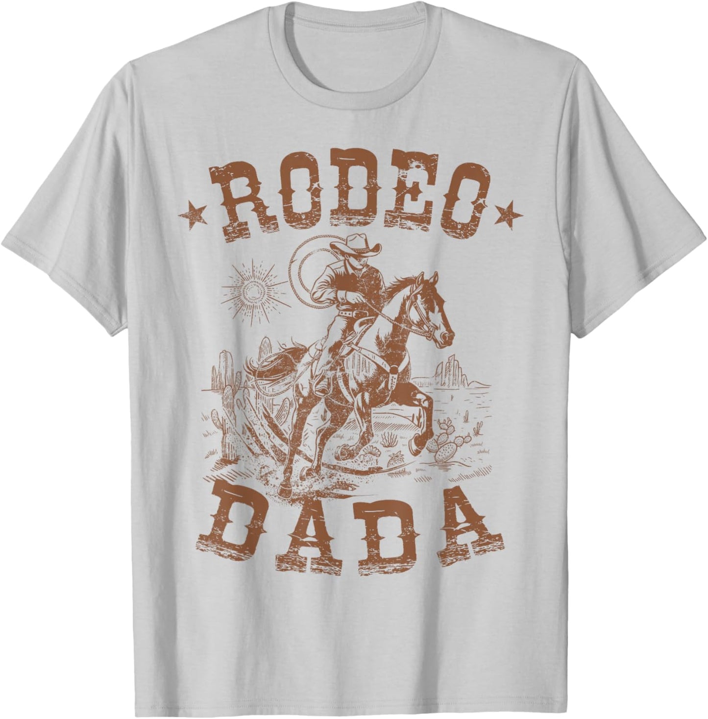 Rodeo Dada Western Cowboy Family Matching Father's Day T-Shirt - T-Shirt | Ash
