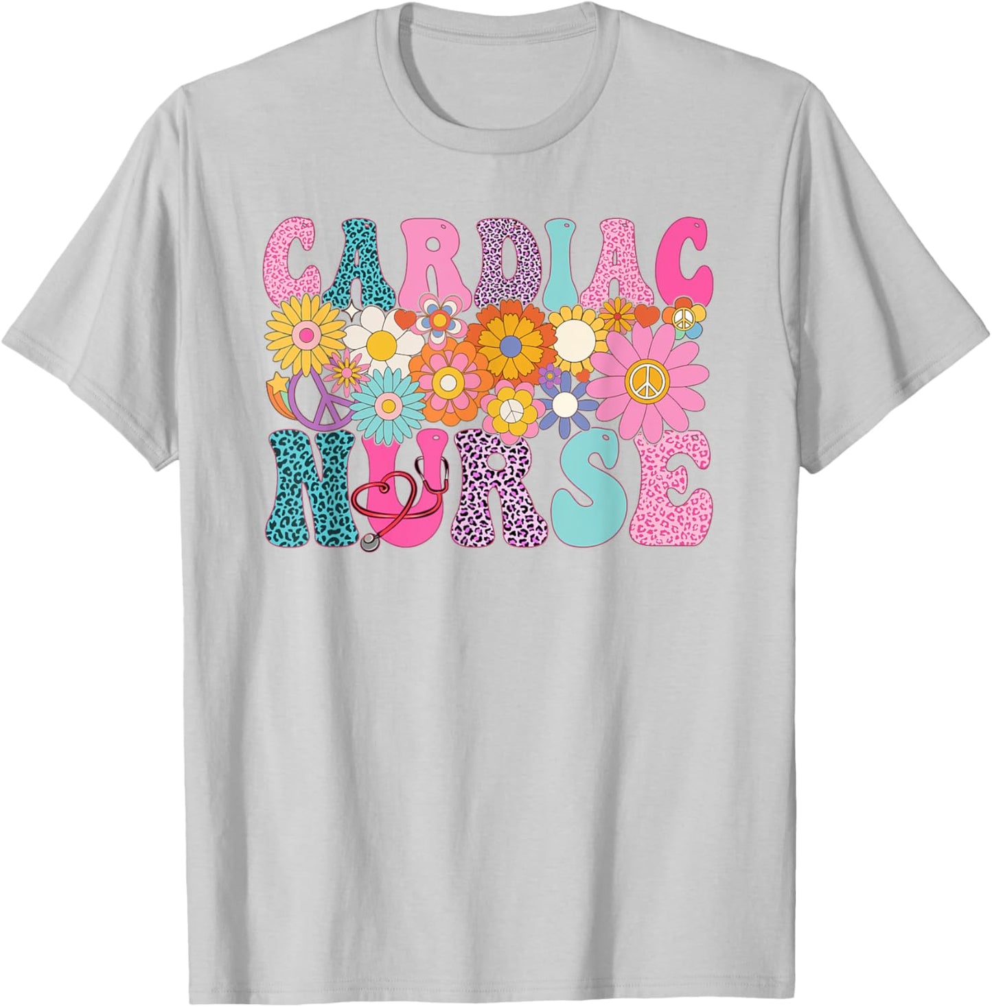 Cardiac Nurse Week Groovy Appreciation Day T-Shirt - T-Shirt | Ash