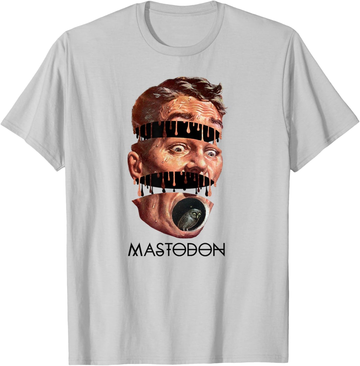 Mastodon – Head Split Owl T-Shirt - T-Shirt | Ash