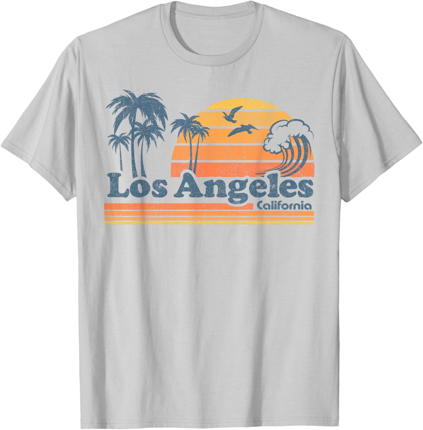Los Angeles California Beach Vacation Cute Cali 70s Retro Men Women Girls Kids T-Shirt - T-Shirt | Ash
