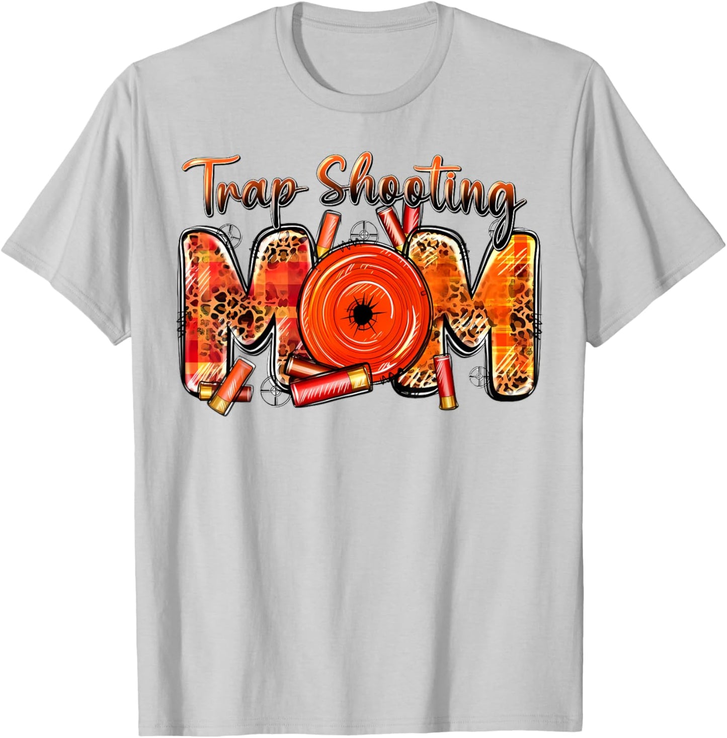 Trap Shooting Mom Western Leopard Mother's Day Hunting Gifts T-Shirt - T-Shirt | Ash