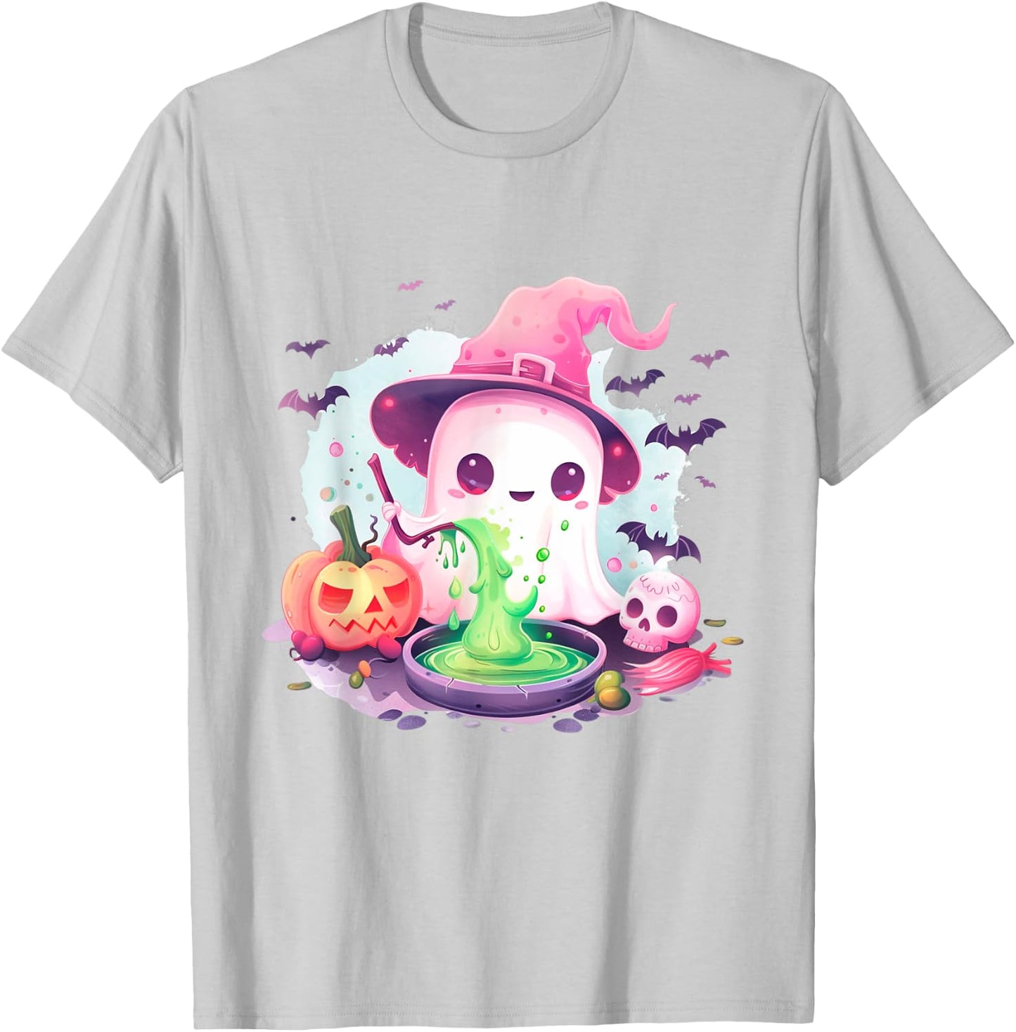 Cute Pink Halloween Party Ghost Costume Girls Women T-Shirt - T-Shirt | Ash