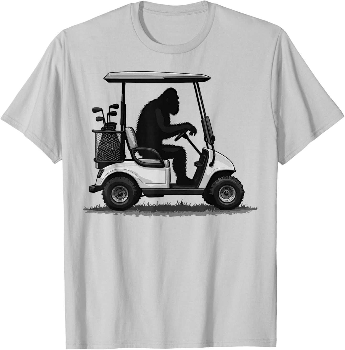Golf Cart Sasquatch Players Golfer Golfing Golf Player T-Shirt - T-Shirt | Ash