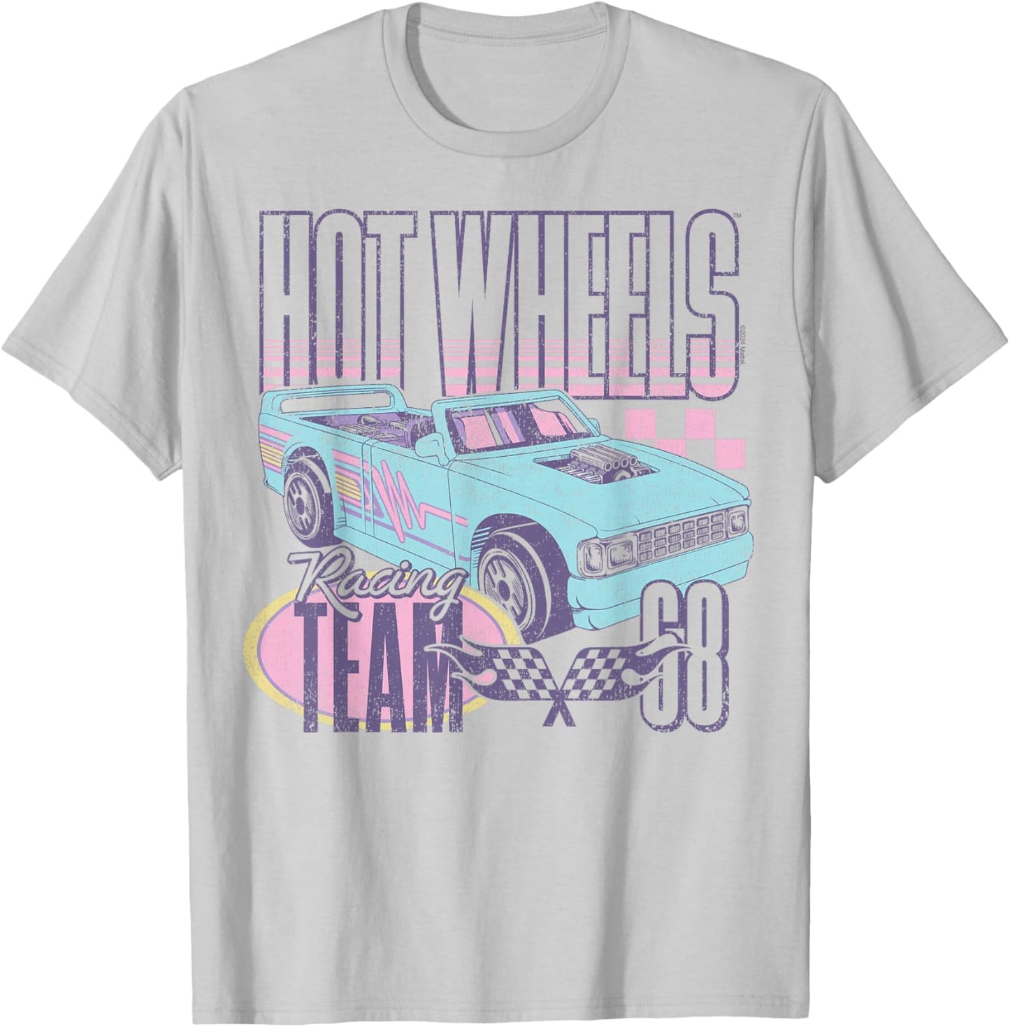 Hot Wheels - Racing Team 68 Blue Convertible Car T-Shirt - T-Shirt | Ash