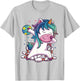 Polka Dot Unicorn Bowling Birthday Party Gift T-Shirt - T-Shirt | Ash
