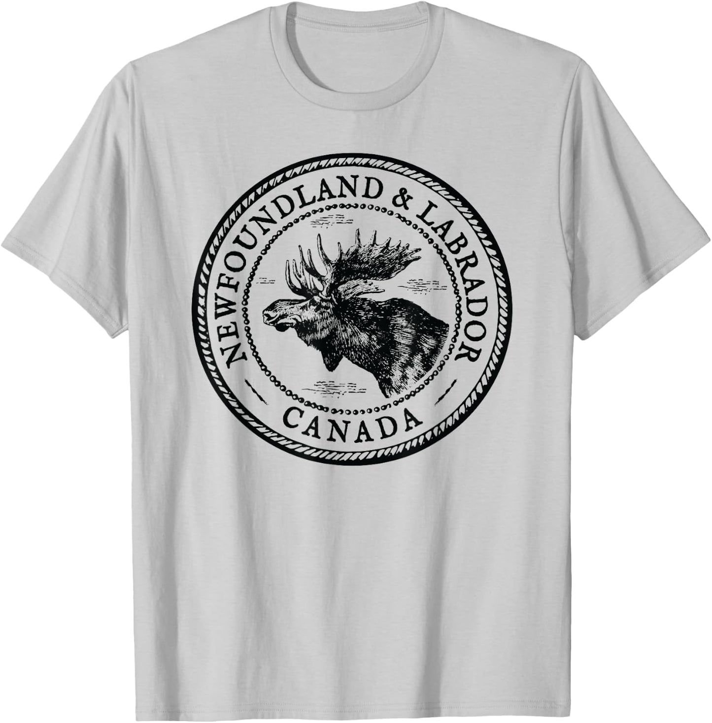 Moose Antlers Art Lovers Gift, Newfoundland & Labrador Moose T-Shirt - T-Shirt | Ash
