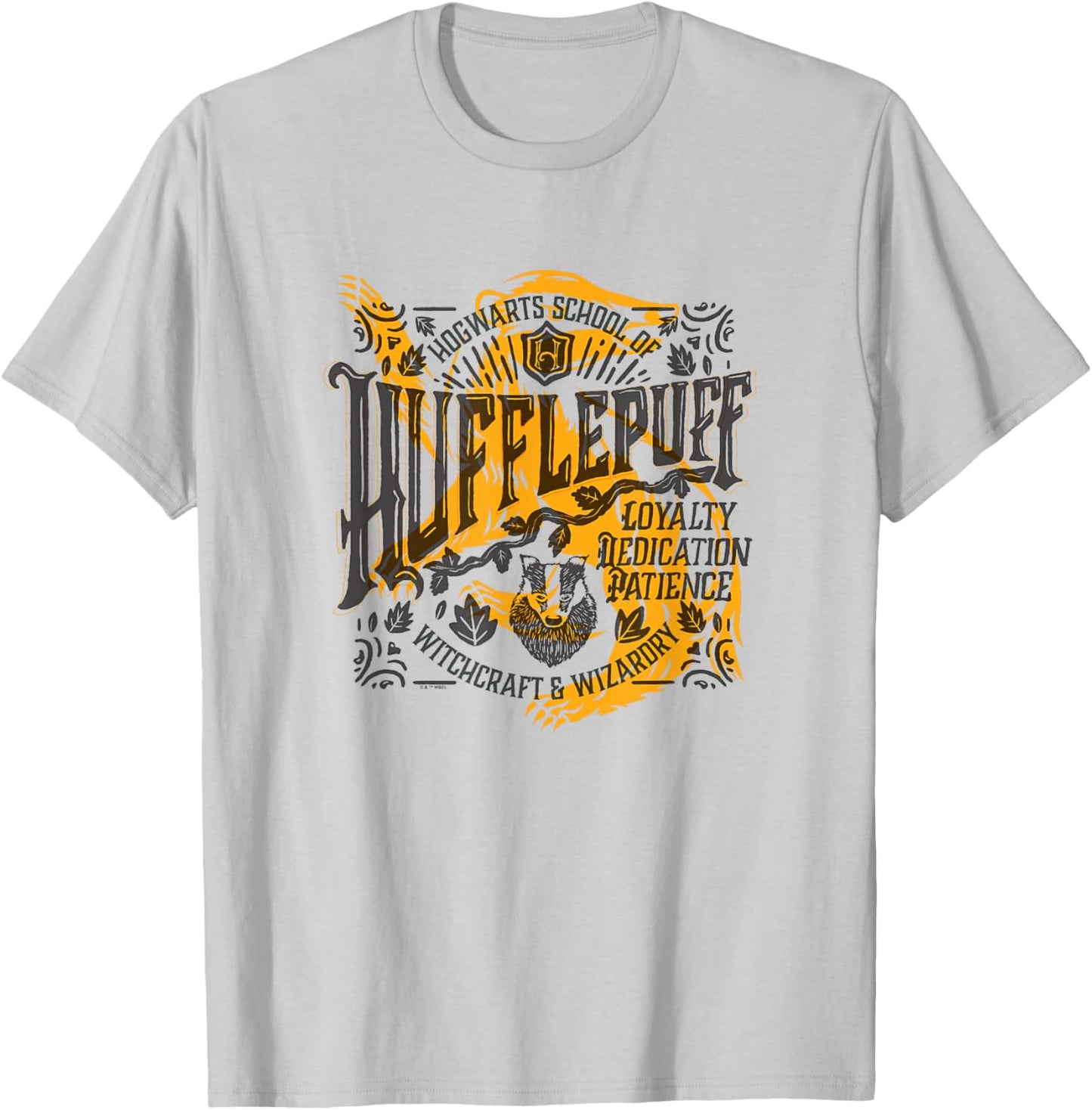 Harry Potter House of Hufflepuff Loyalty Dedication Patience T-Shirt - T-Shirt | Ash