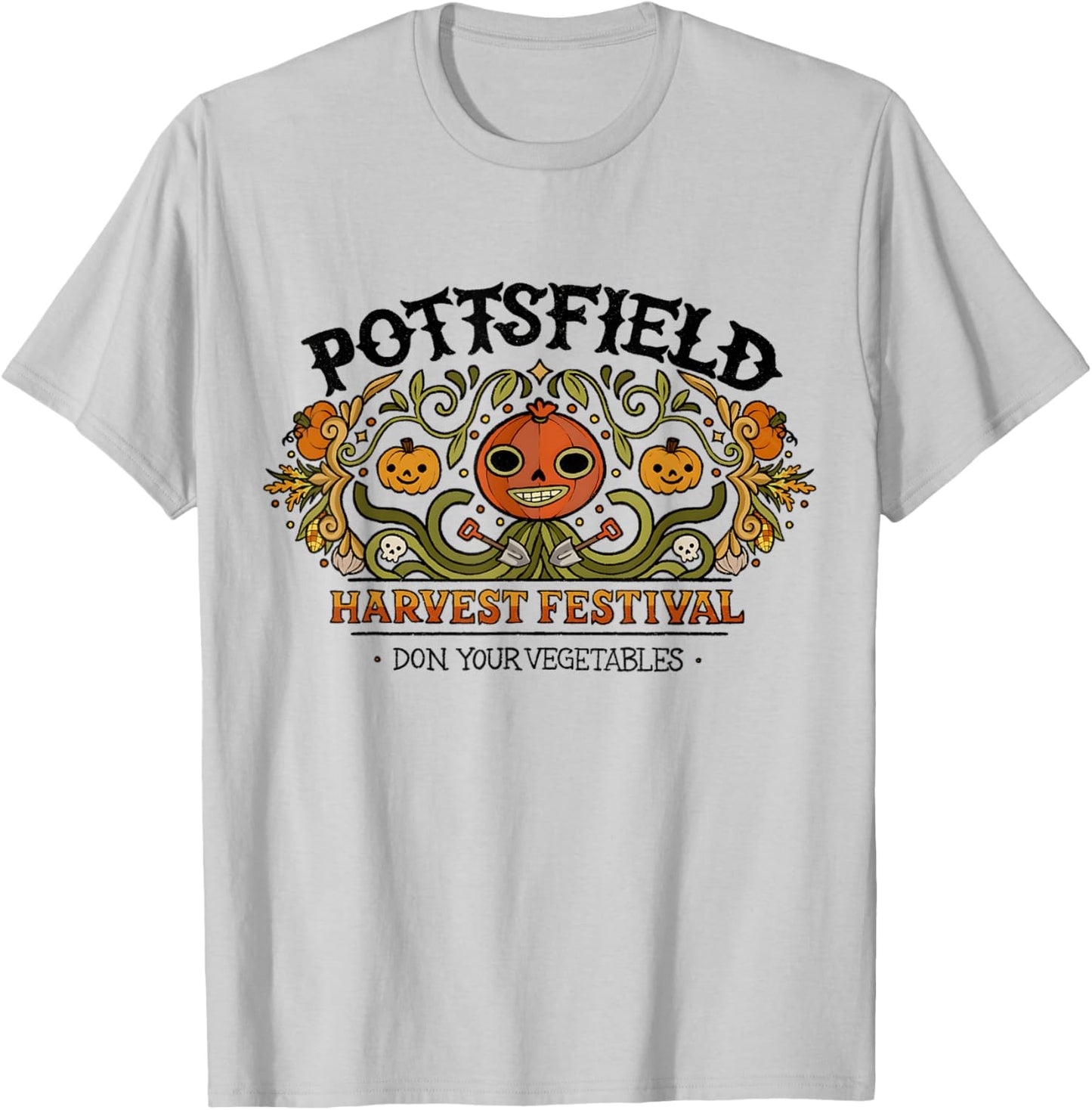 Spooky Pottsfield Harvest Festival Pumpkin Vibes Halloween T-Shirt - T-Shirt | Ash