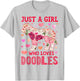Goldendoodle Just A Girl Who Loves Doodles Dog Flower Floral T-Shirt - T-Shirt | Ash