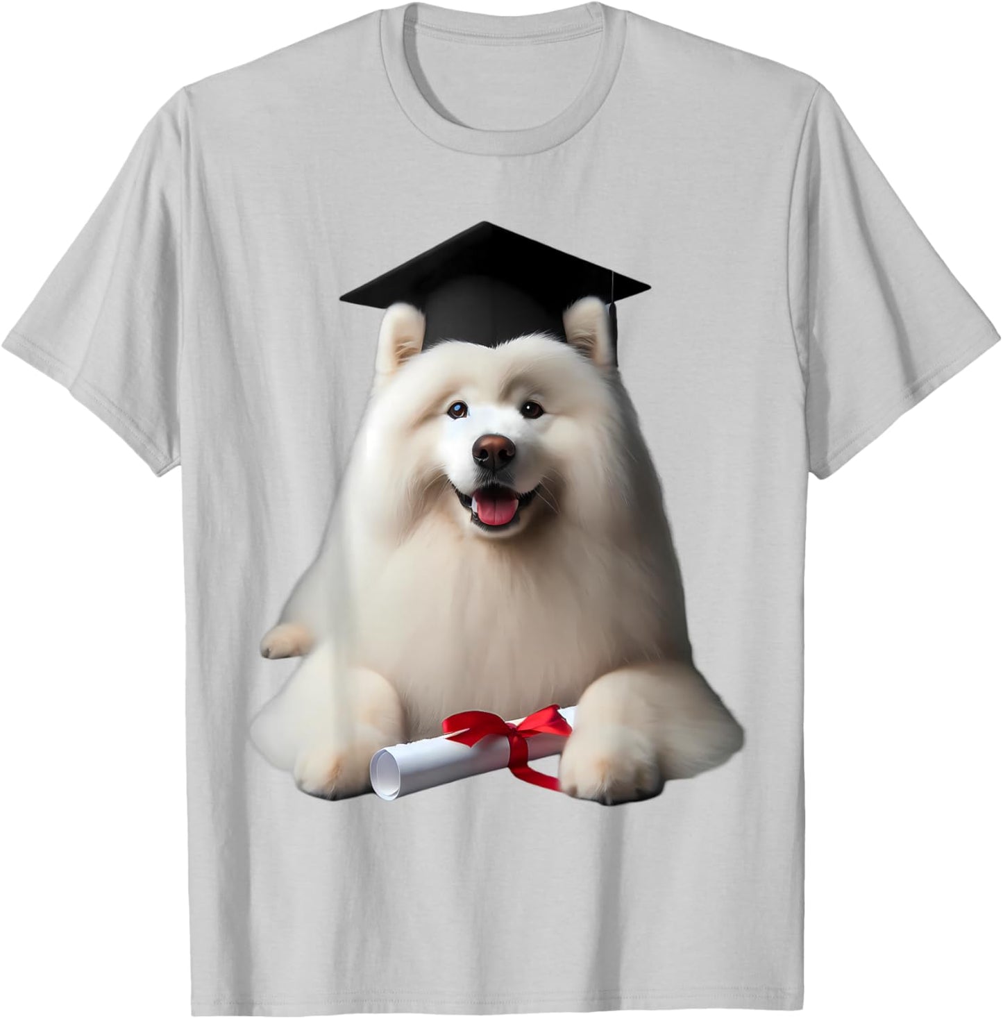 Samoyed Dog Graduation Cap Training School Graduate Owner Men Women Kids T-Shirt - T-Shirt | Ash