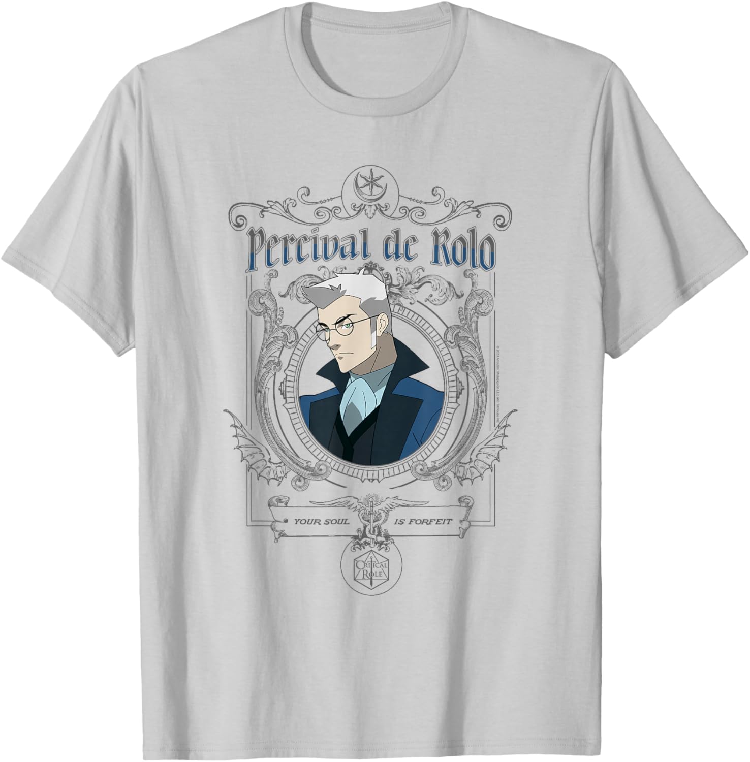 The Legend of Vox Machina Percy Goth Frame T-Shirt - T-Shirt | Ash