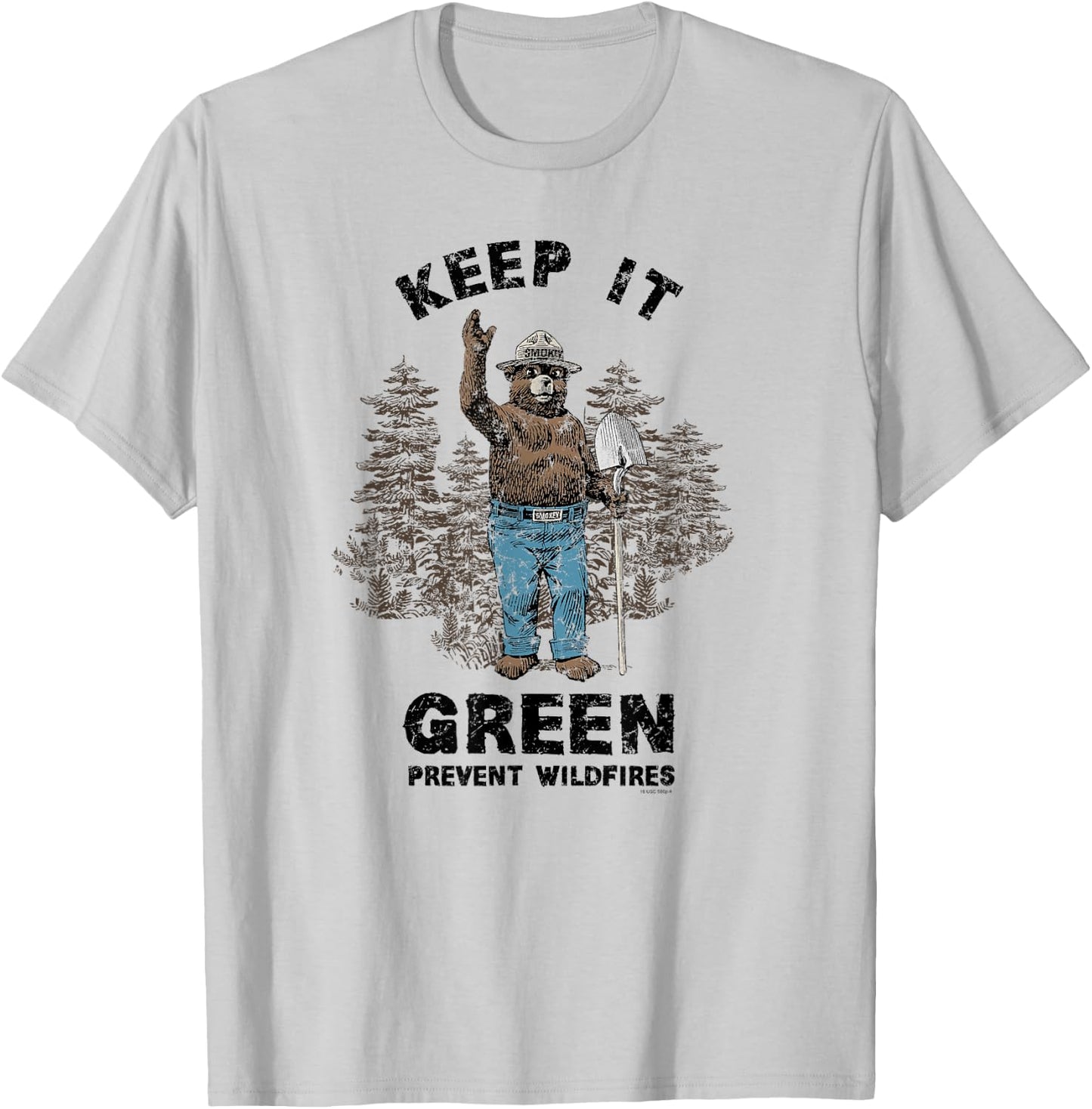 Smokey Bear Keep it Green T-Shirt - T-Shirt | Ash