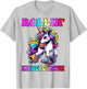 Kindergarten Back To School First Day Girls Rollin Unicorn T-Shirt - T-Shirt | Ash