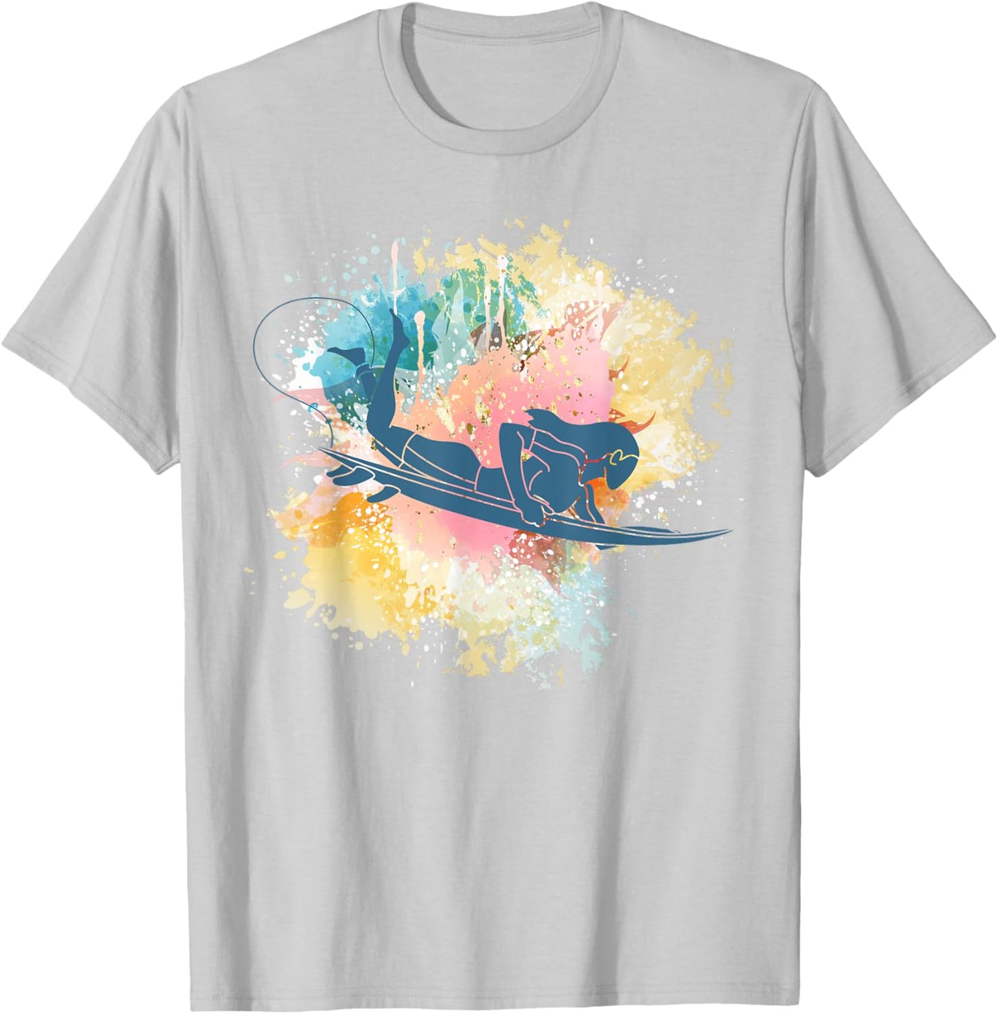 Surfing Girl Surfboard Water Sports Surf Surfer Women T-Shirt - T-Shirt | Ash