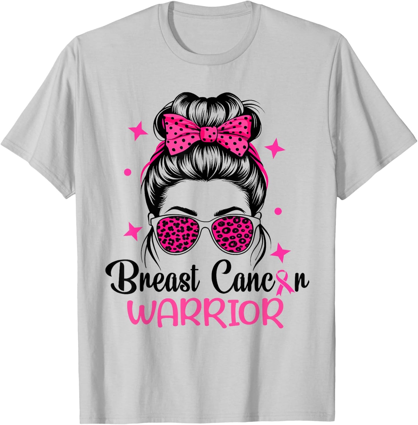 Breast Cancer Awareness Warrior T-Shirt - T-Shirt | Ash