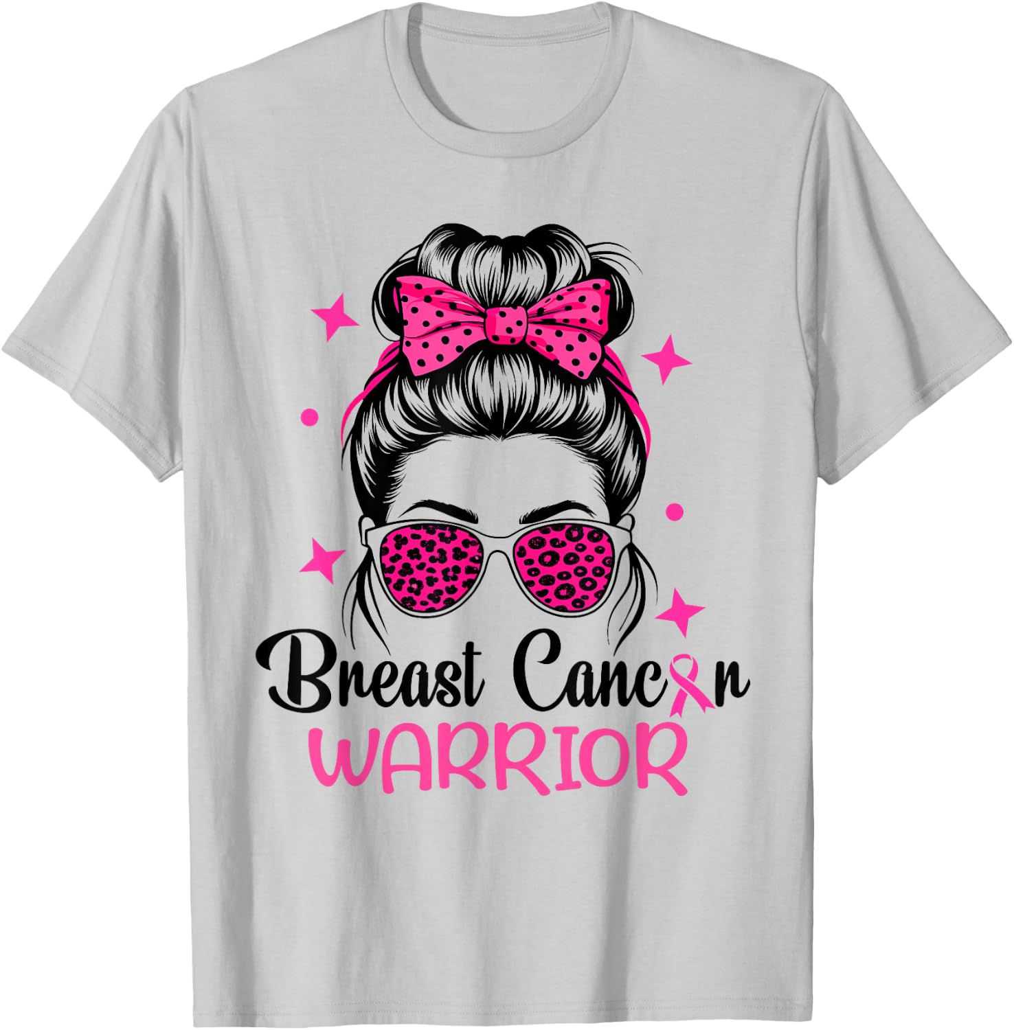 Breast Cancer Awareness Warrior T-Shirt - T-Shirt | Ash