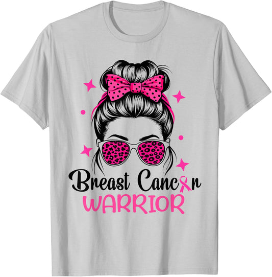 Breast Cancer Awareness Warrior T-Shirt - T-Shirt | Ash