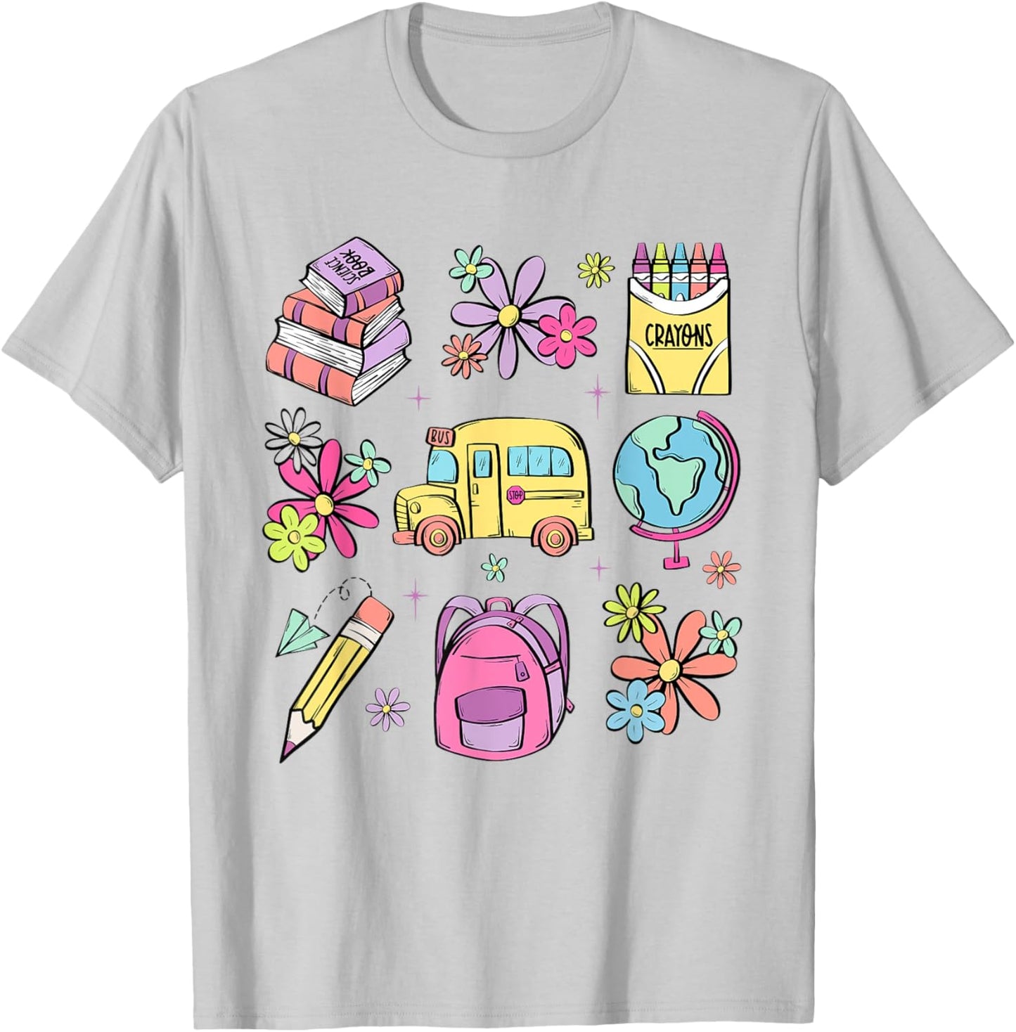 Cute Teacher Back to School Teacher Life Funny Teachers Gift Men Women Kids T-Shirt - T-Shirt | Ash