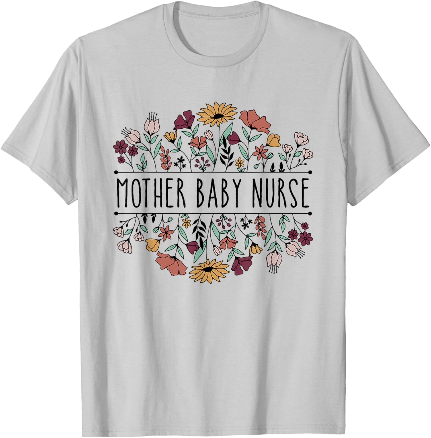Mother Baby Nurse Postpartum Mom Baby Nursing Graduation T-Shirt - T-Shirt | Ash