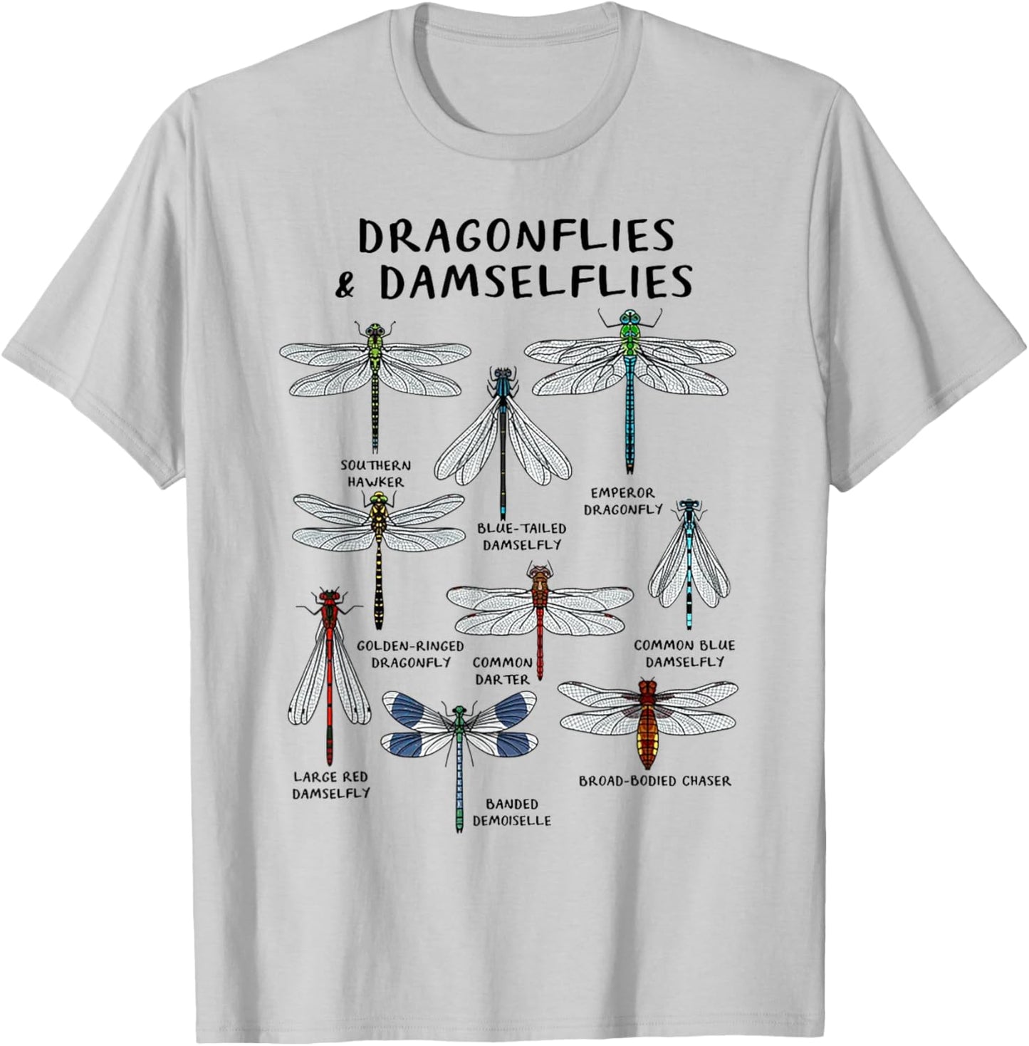 Dragonflies And Damselflies T-Shirt - T-Shirt | Ash