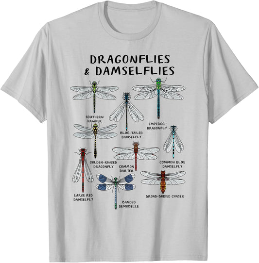 Dragonflies And Damselflies T-Shirt - T-Shirt | Ash
