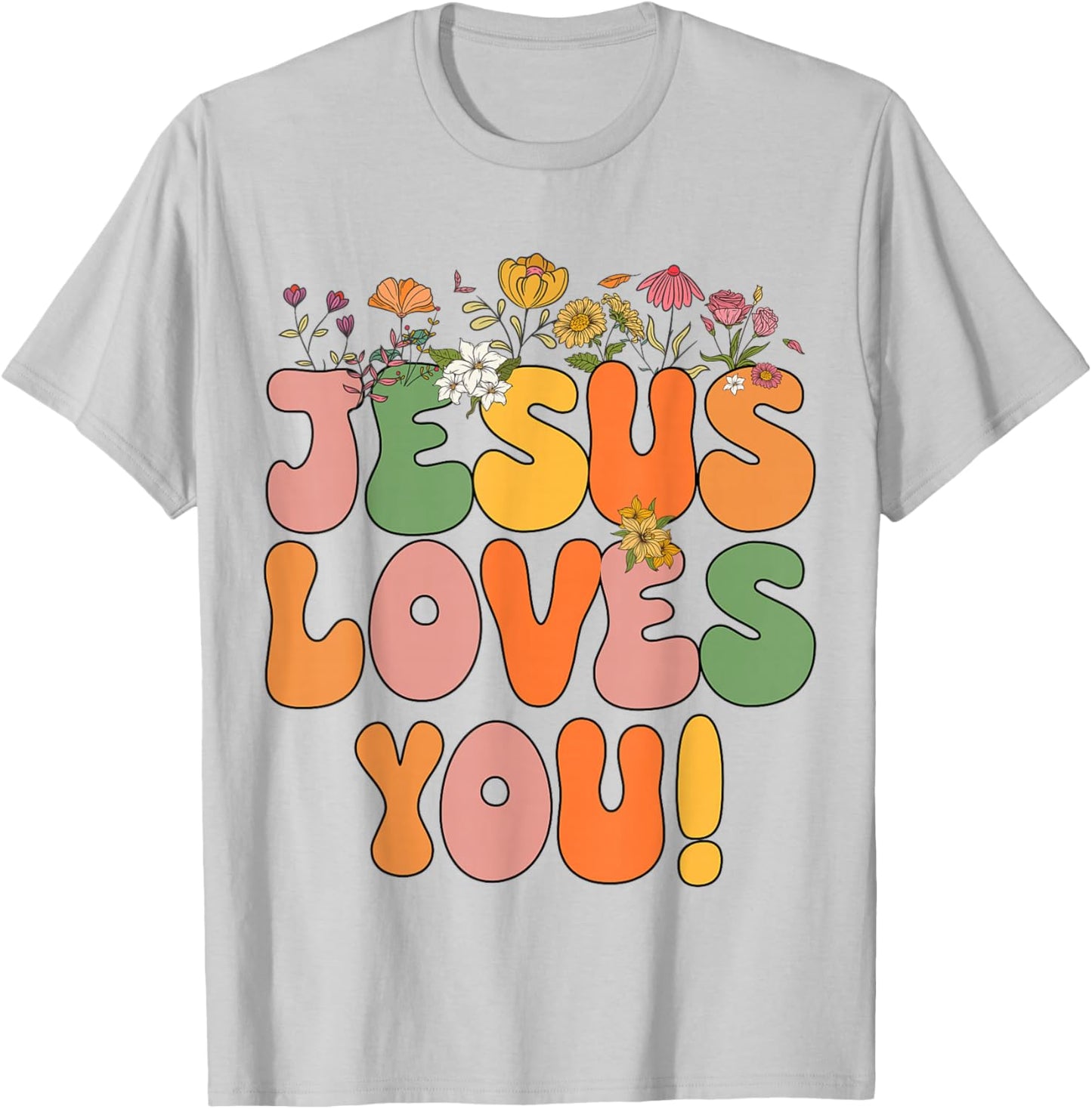 Toddler Jesus Loves You Christian Women Girls I Heart God T-Shirt - T-Shirt | Ash
