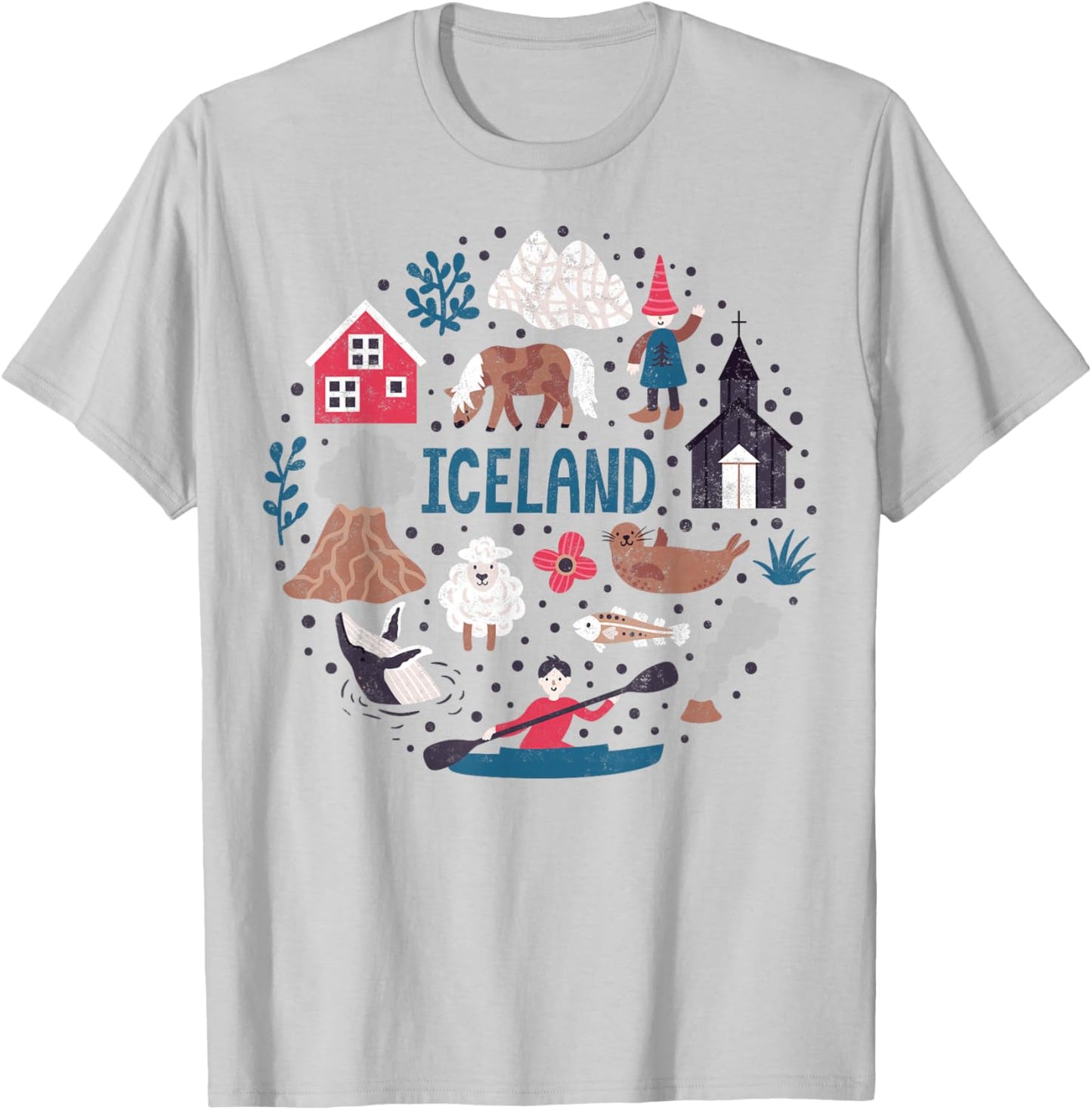 Travel Europe Iceland Reykjavik Family Vacation Souvenir , Small T-Shirt - T-Shirt | Ash