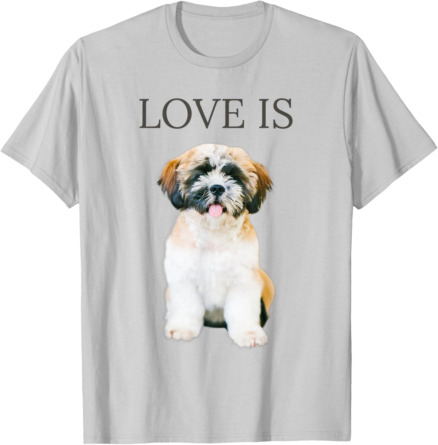 Shih Tzu Shirt Women Men Kids Love Dog Mom Dad Pet Puppy T-Shirt - T-Shirt | Ash