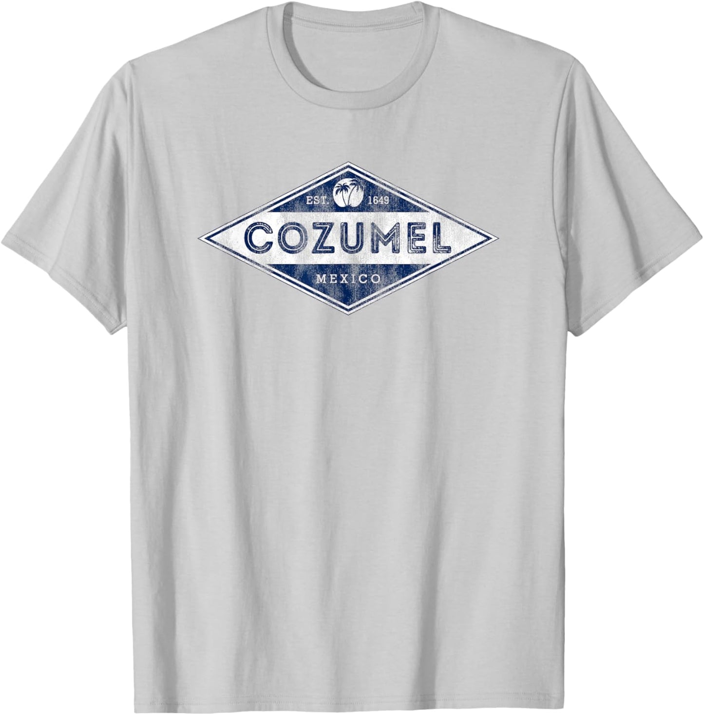 Cozumel Mexico Throwback Badge Cruise Souvenir T-Shirt - T-Shirt | Ash