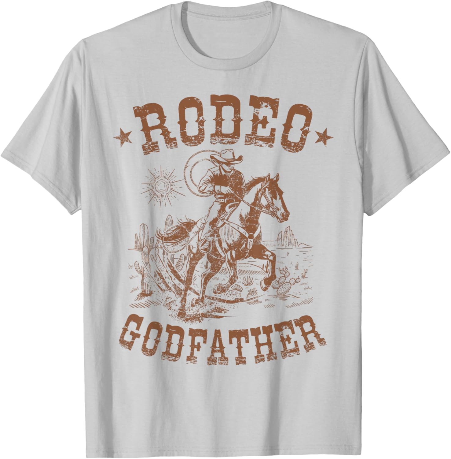 Rodeo Godfather Western Cowboy Family Matching Father's Day T-Shirt - T-Shirt | Ash