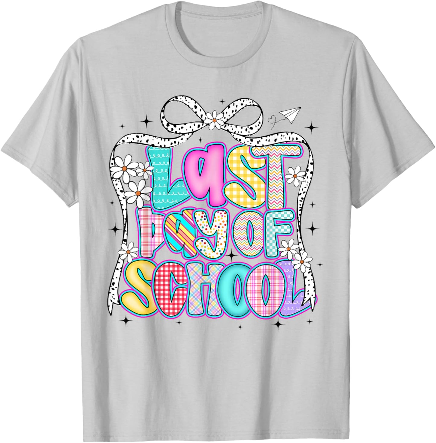 Happy Last Day of School Graduation Girls Teacher Coquette T-Shirt - T-Shirt | Ash