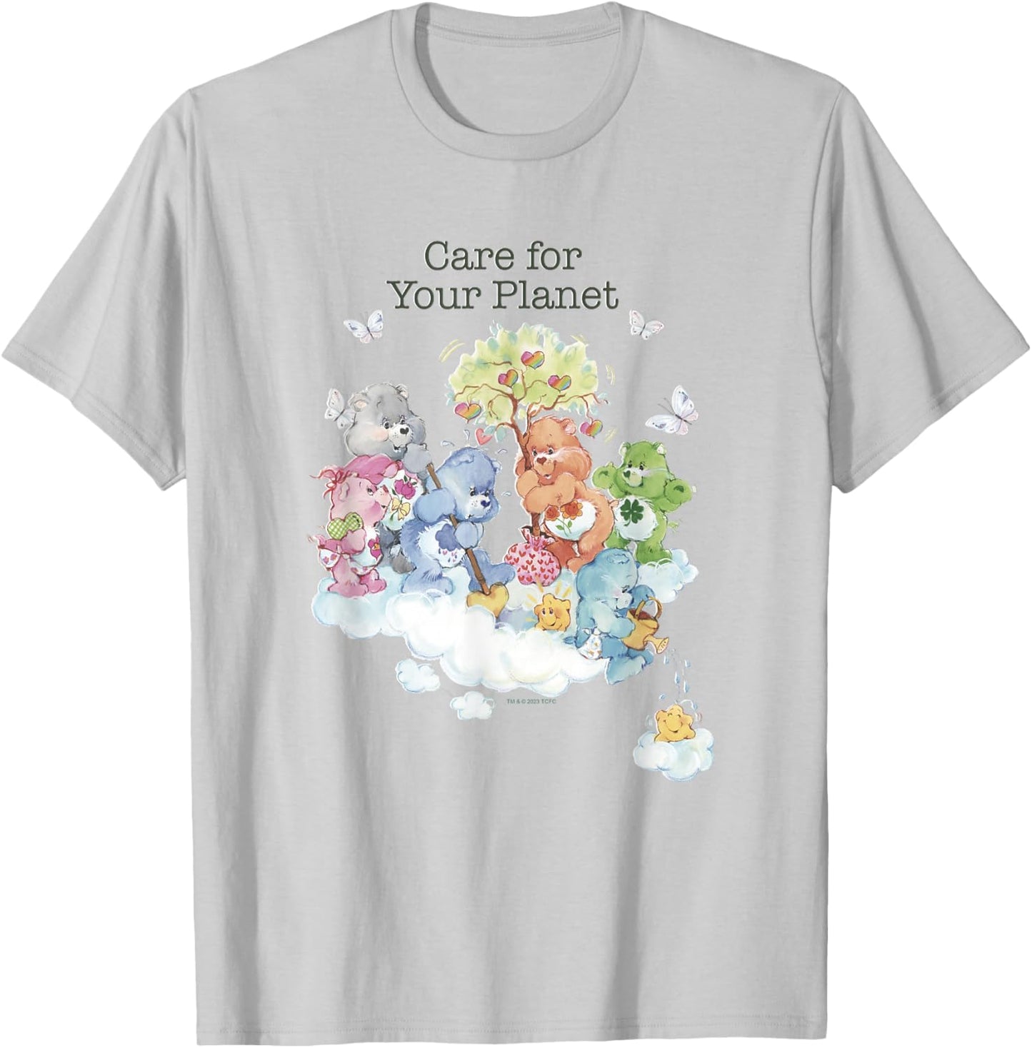 Care Bears Earth Day Care For Your Planet Vintage Retro T-Shirt - T-Shirt | Ash