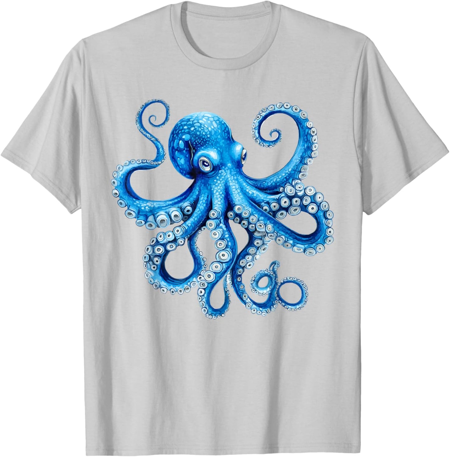 Cool Blue Octopus Sea Ocean Lover,Tentacles Octopus Lover T-Shirt - T-Shirt | Ash