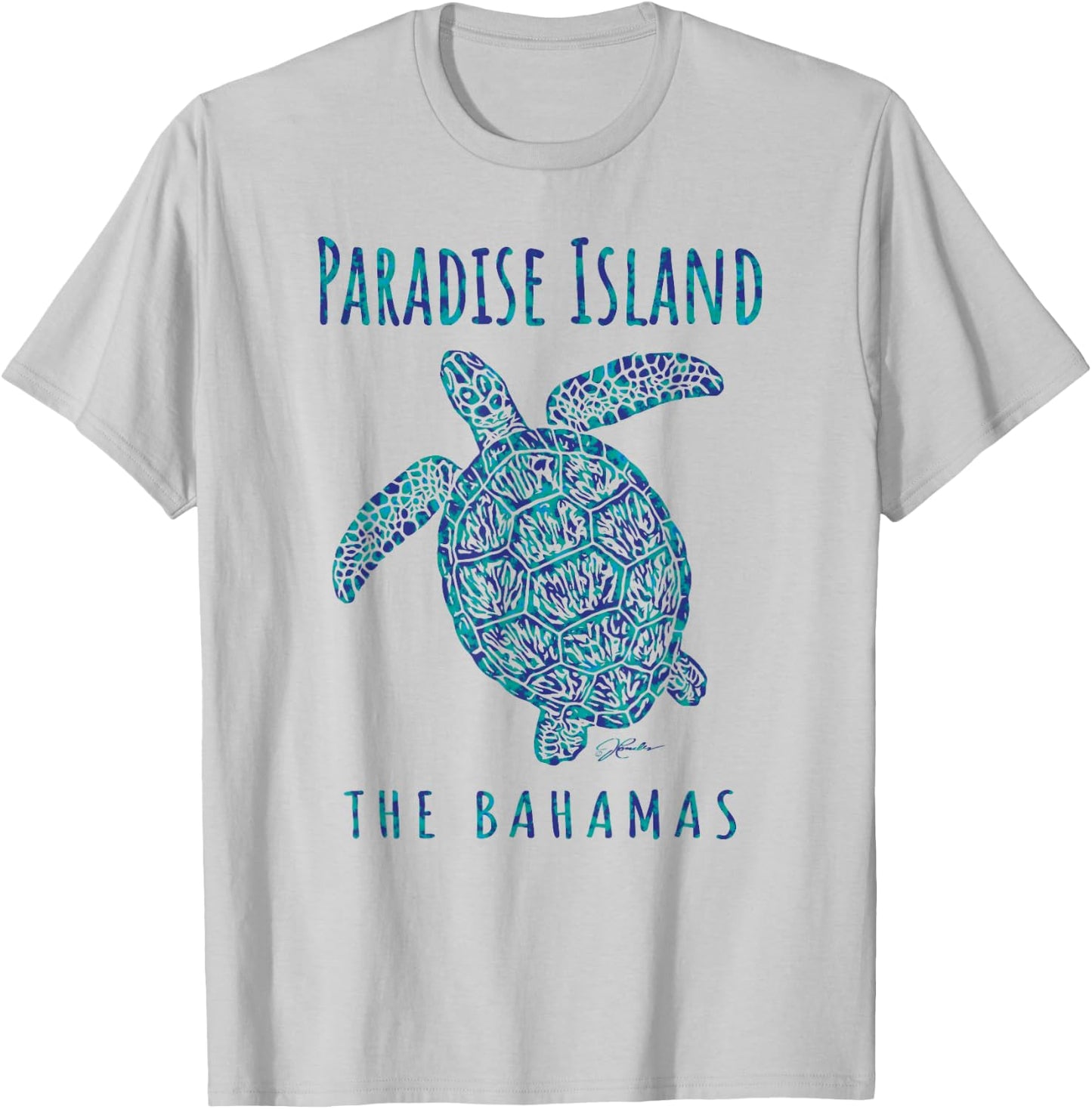 JCombs: Paradise Island, The Bahamas, Sea Turtle, Beach T-Shirt - T-Shirt | Ash