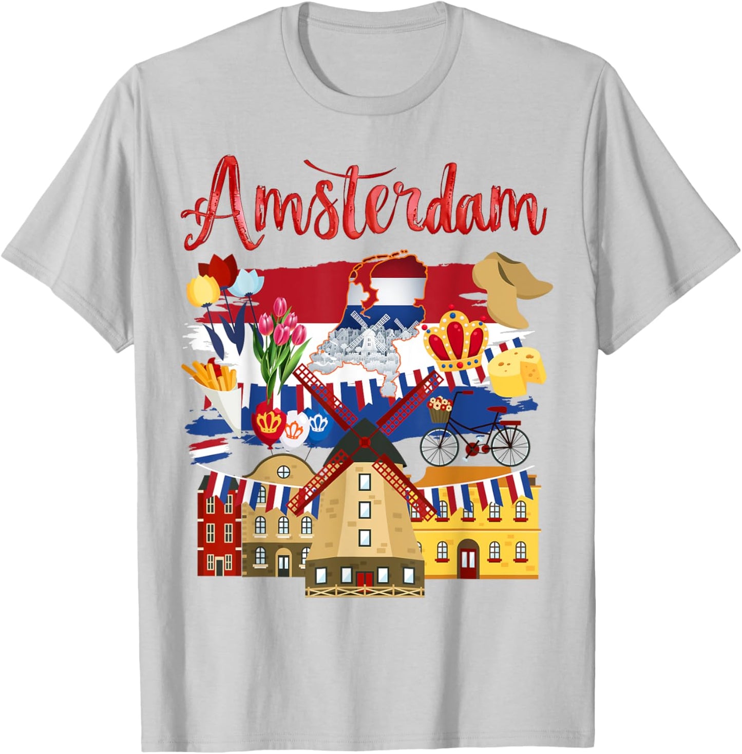 Amsterdam Outfit Idea For Kids & Holland Netherlands Flag T-Shirt - T-Shirt | Ash