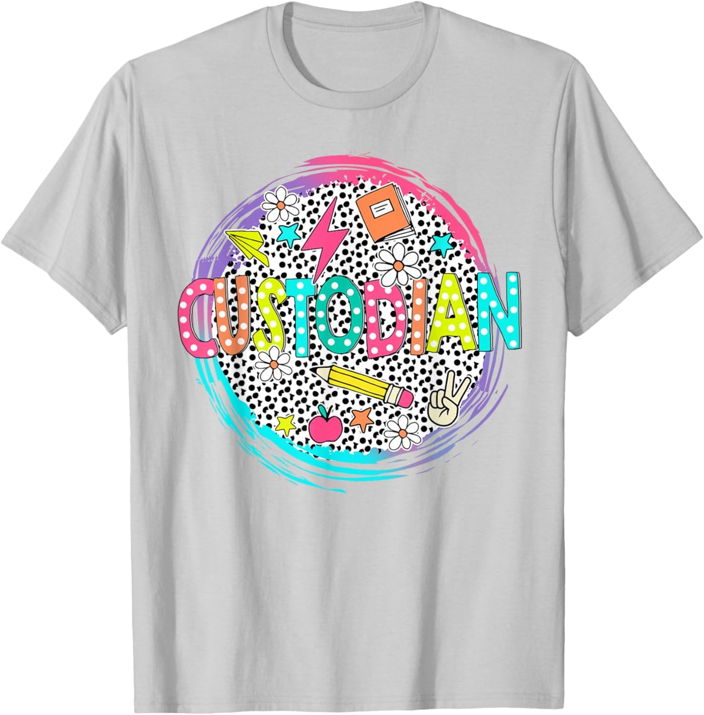 Cute Custodian Shirt First Day of school Back to school gift T-Shirt - T-Shirt | Ash