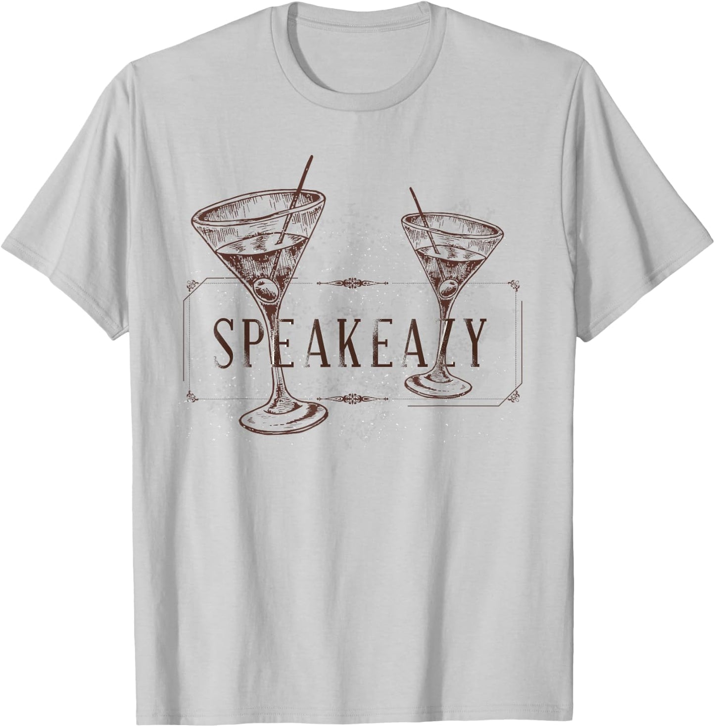 SPEAKEAZY Speakeasy Martini Olive Vodka T-Shirt - T-Shirt | Ash