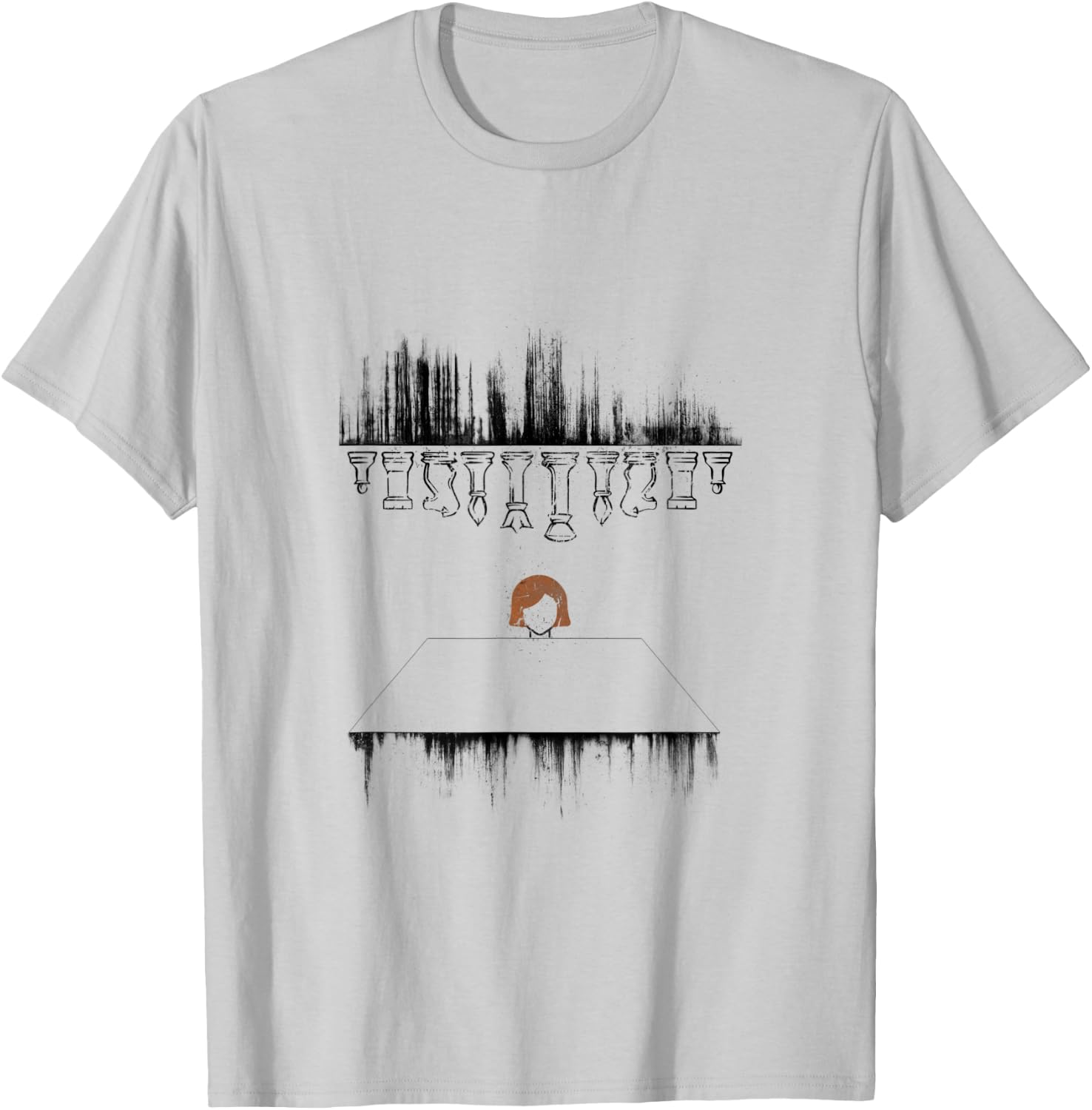 Queen's Gambit, Chess Board Design, Grunge, Gift T-Shirt - T-Shirt | Ash