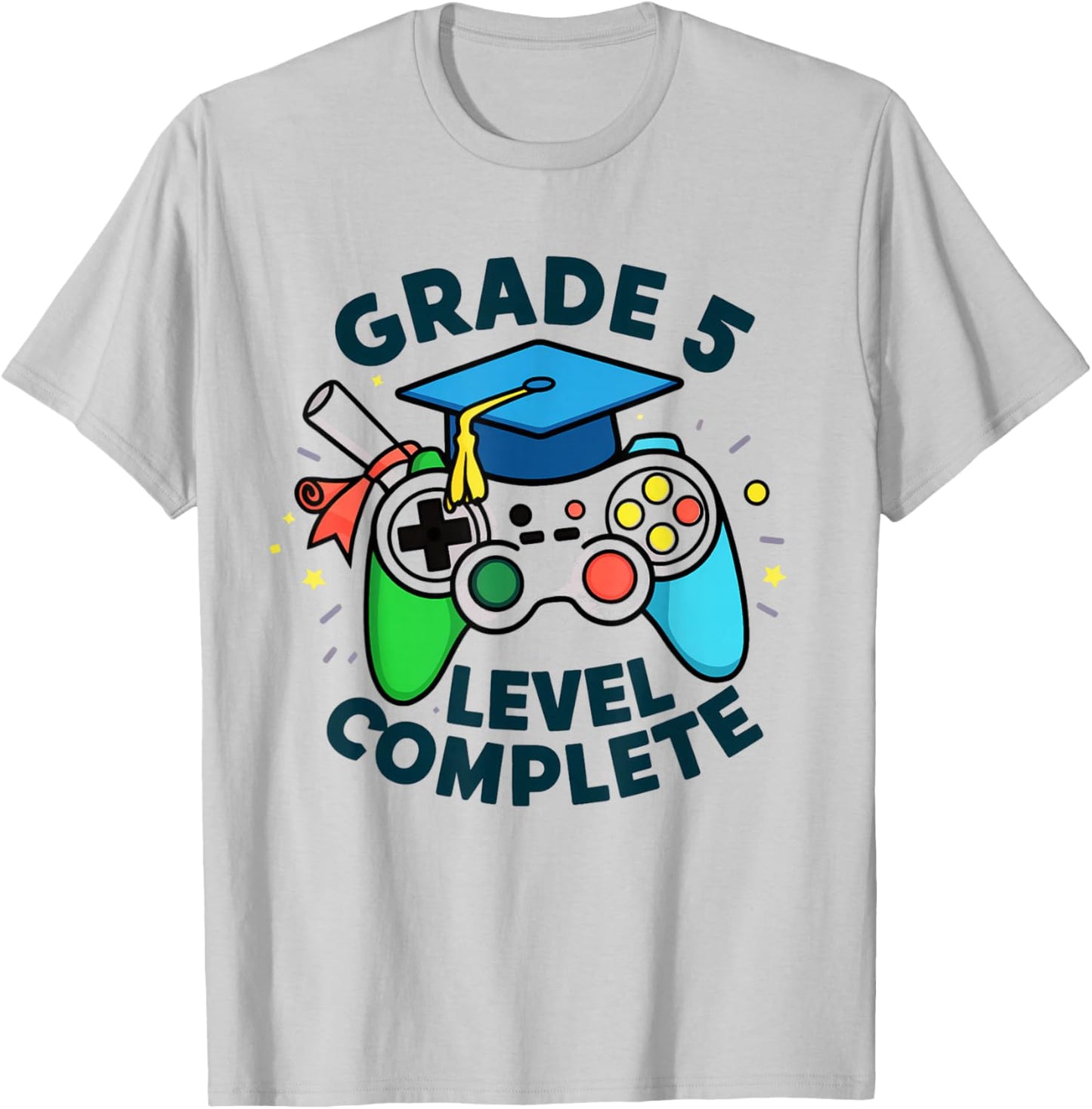 5th Grade Level Complete Gaming Graduation Gamer Squad T-Shirt - T-Shirt | Ash