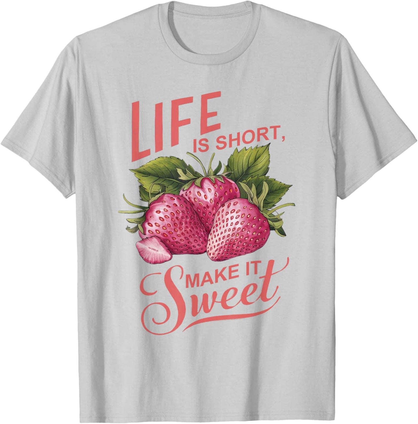 Summer Flower Botanical Strawberry Wildflower T-Shirt - T-Shirt | Ash