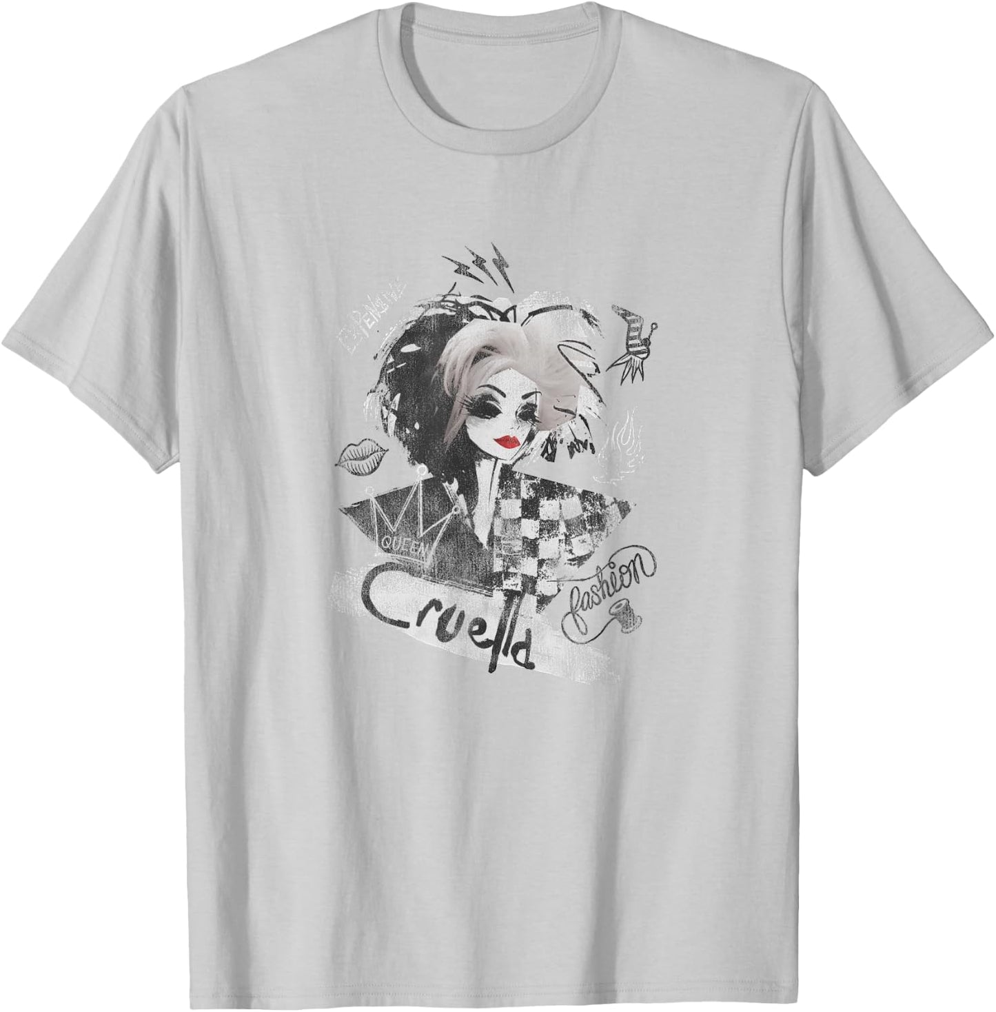 Disney Cruella Artsy Collage Small T-Shirt - T-Shirt | Ash