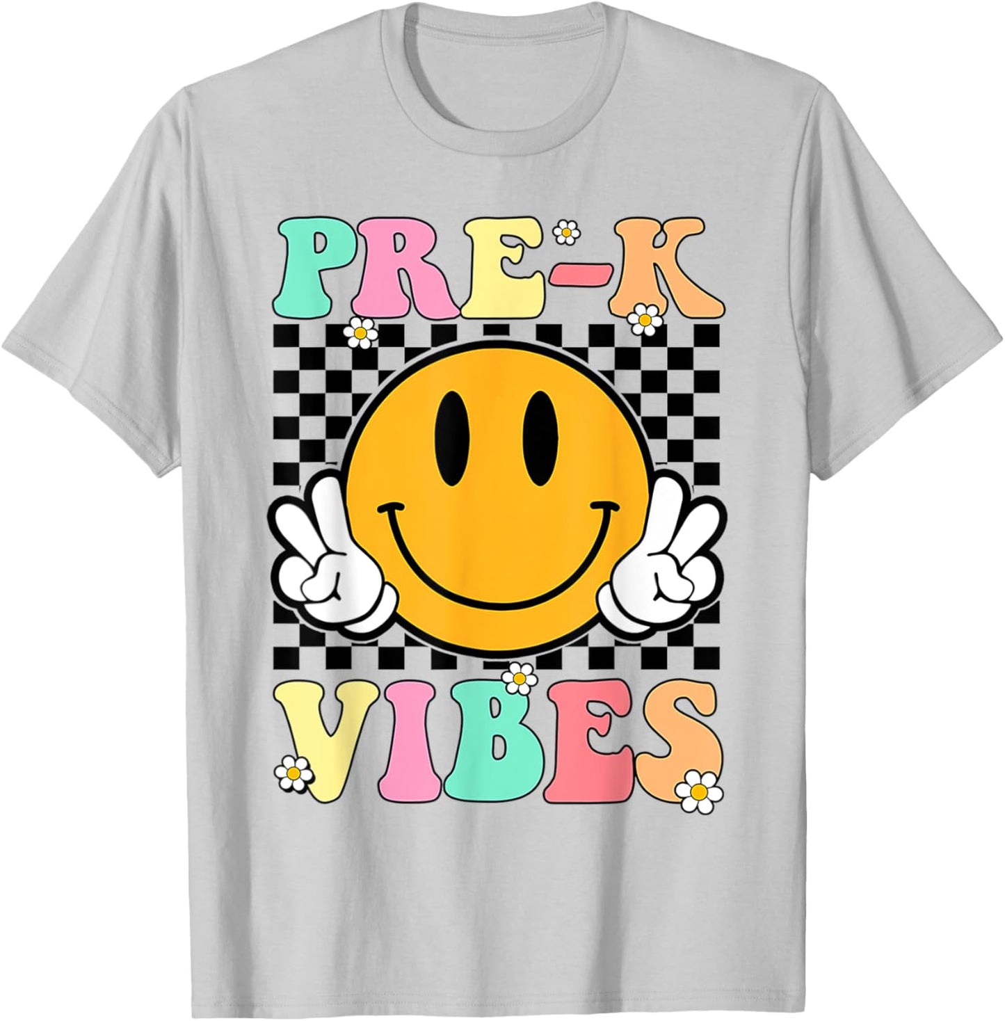 Pre-K Vibes Back To School First Day Teachers Kids T-Shirt - T-Shirt | Ash