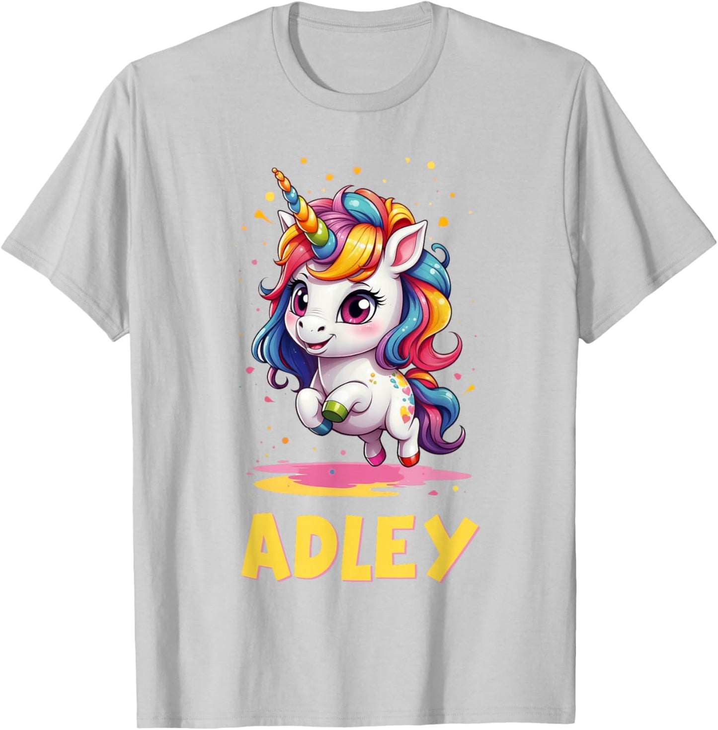 Adley Merch Unicorn Design T-Shirt - T-Shirt | Ash