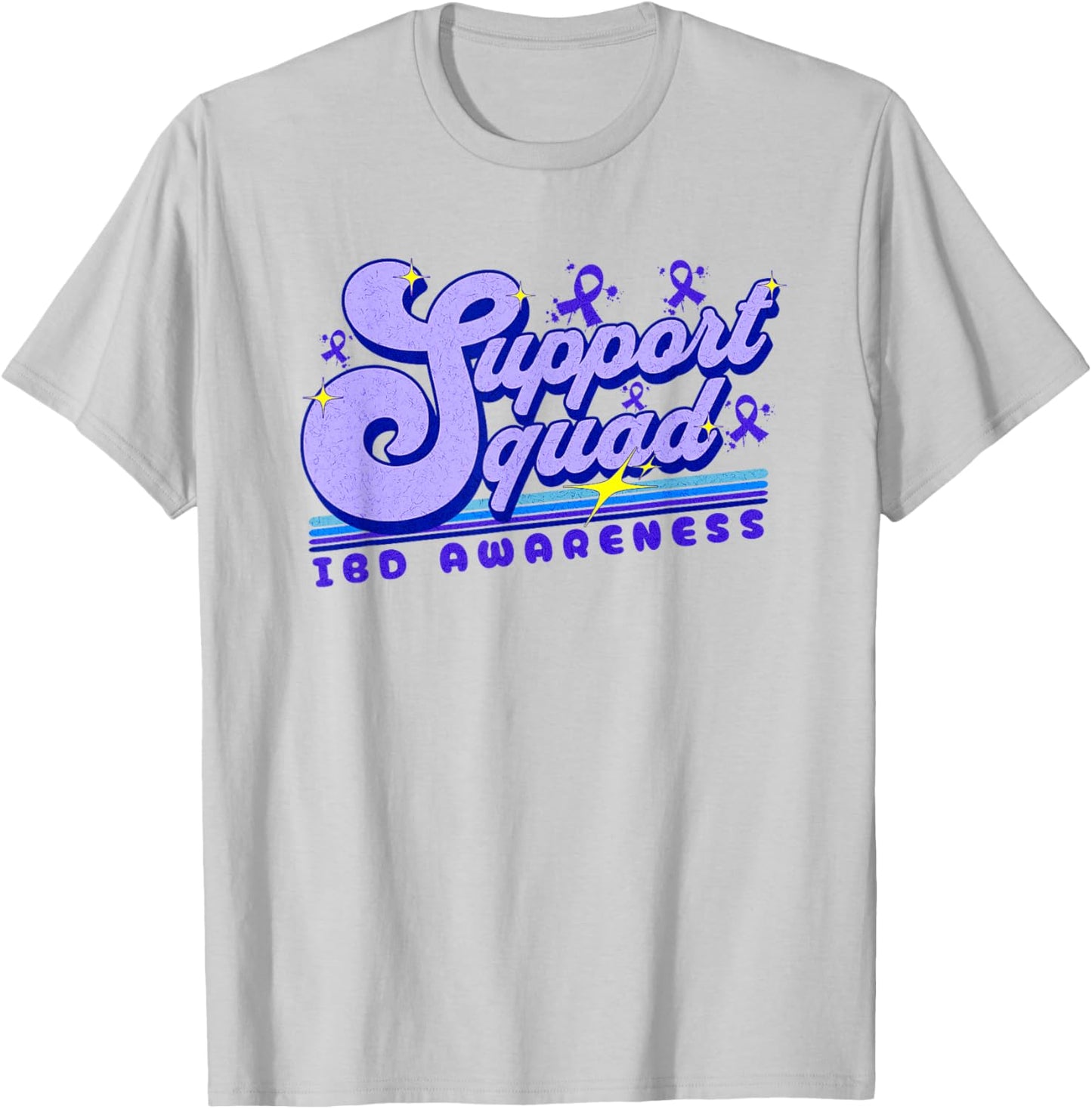 Inflammatory Bowel Disease Support Squad Awareness Ribbon T-Shirt - T-Shirt | Ash