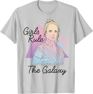 Star Wars Rey Girls Rule The Galaxy T-Shirt - T-Shirt | Ash