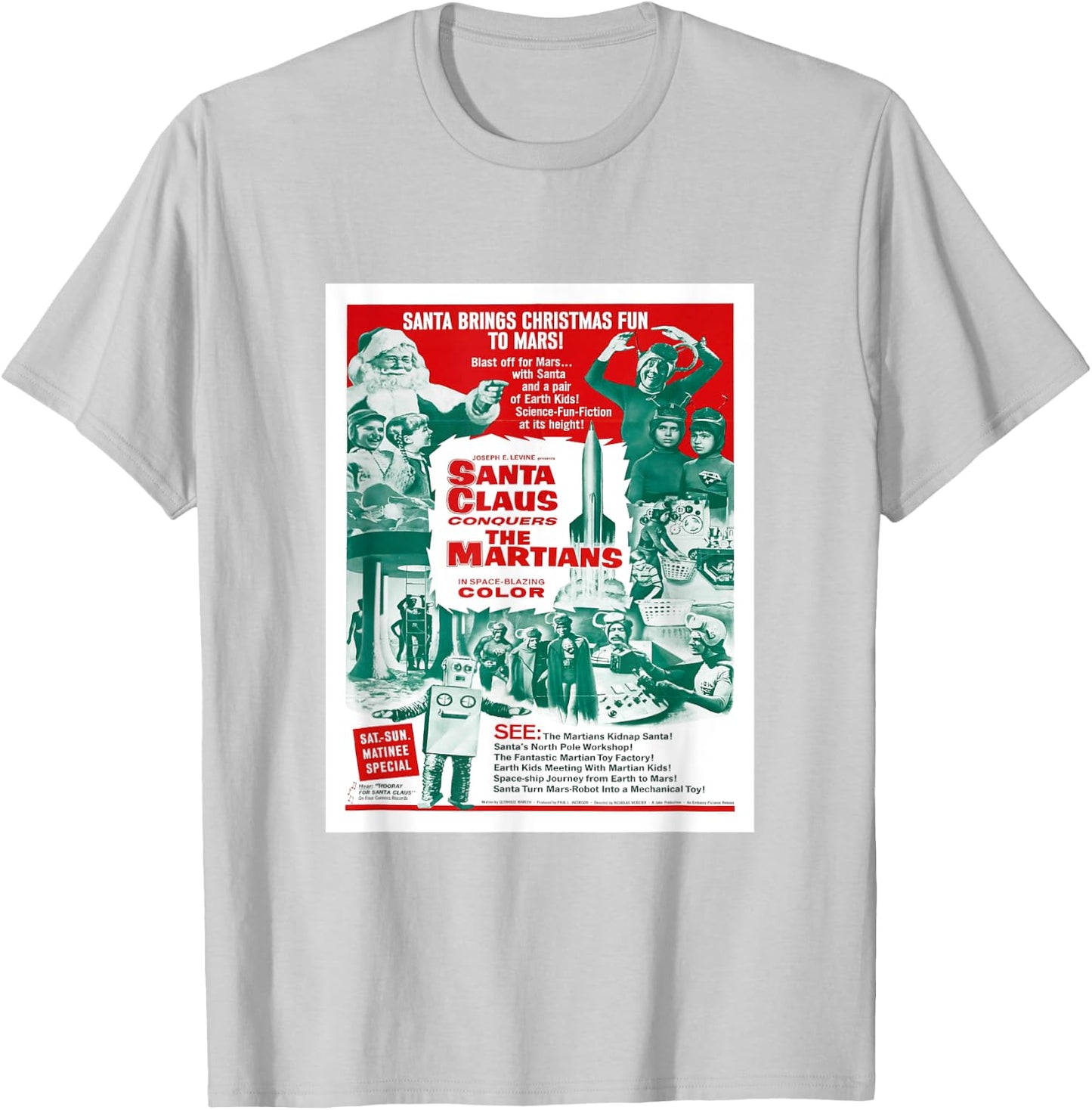 Santa Claus Conquers the Martians T-Shirt - T-Shirt | Ash